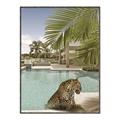 Picture of Gepard in water _GroupedProduct_Rectangle_Portrait_Canvas_Framed_