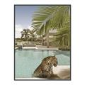 Picture of Gepard in water _GroupedProduct_Rectangle_Portrait_Canvas_Framed_
