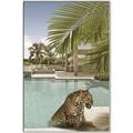 Picture of Gepard in water _GroupedProduct_Rectangle_Portrait_Canvas_Framed_