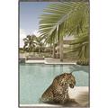 Picture of Gepard in water _GroupedProduct_Rectangle_Portrait_Canvas_Framed_