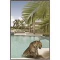 Picture of Gepard in water _GroupedProduct_Rectangle_Portrait_Canvas_Framed_
