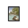 Picture of Gepard in water _GroupedProduct_Rectangle_Portrait_Framed_Matted_