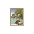 Picture of Gepard in water _GroupedProduct_Rectangle_Portrait_Framed_Matted_