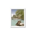 Picture of Gepard in water _GroupedProduct_Rectangle_Portrait_Framed_Matted_