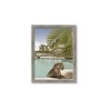 Picture of Gepard in water _GroupedProduct_Rectangle_Portrait_Framed_Matted_