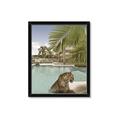 Picture of Gepard in water _GroupedProduct_Rectangle_Portrait_Framed_Matted_