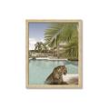 Picture of Gepard in water _GroupedProduct_Rectangle_Portrait_Framed_Matted_