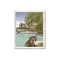 Picture of Gepard in water _GroupedProduct_Rectangle_Portrait_Framed_Matted_
