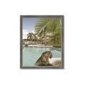 Picture of Gepard in water _GroupedProduct_Rectangle_Portrait_Framed_Matted_