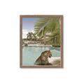 Picture of Gepard in water _GroupedProduct_Rectangle_Portrait_Framed_Matted_