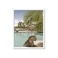 Picture of Gepard in water _GroupedProduct_Rectangle_Portrait_Framed_Matted_