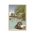 Picture of Gepard in water _GroupedProduct_Rectangle_Portrait_Framed_Matted_