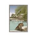 Picture of Gepard in water _GroupedProduct_Rectangle_Portrait_Framed_Matted_