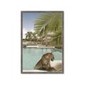 Picture of Gepard in water _GroupedProduct_Rectangle_Portrait_Framed_Matted_