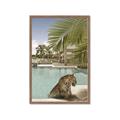 Picture of Gepard in water _GroupedProduct_Rectangle_Portrait_Framed_Matted_