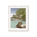 Picture of Gepard in water _GroupedProduct_Rectangle_Portrait_Framed_Matted_