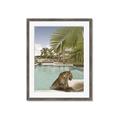 Picture of Gepard in water _GroupedProduct_Rectangle_Portrait_Framed_Matted_