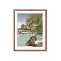 Picture of Gepard in water _GroupedProduct_Rectangle_Portrait_Framed_Matted_