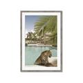 Picture of Gepard in water _GroupedProduct_Rectangle_Portrait_Framed_Matted_