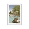 Picture of Gepard in water _GroupedProduct_Rectangle_Portrait_Framed_Matted_