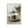 Picture of Panda Sitting on Sofa _GroupedProduct_Rectangle_Portrait_Framed_Matted_