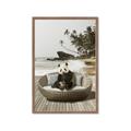 Picture of Panda Sitting on Sofa _GroupedProduct_Rectangle_Portrait_Framed_Matted_