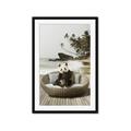 Picture of Panda Sitting on Sofa _GroupedProduct_Rectangle_Portrait_Framed_Matted_