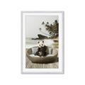 Picture of Panda Sitting on Sofa _GroupedProduct_Rectangle_Portrait_Framed_Matted_