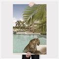 Picture of Gepard in water _GroupedProduct_Rectangle_Portrait_Canvas_