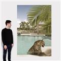 Picture of Gepard in water _GroupedProduct_Rectangle_Portrait_Canvas_