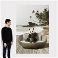 Picture of Panda Sitting on Sofa _GroupedProduct_Rectangle_Portrait_Canvas_