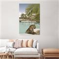 Picture of Gepard in water _GroupedProduct_Rectangle_Portrait_Canvas_