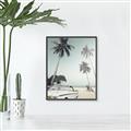 Picture of Palms & Cool Car _GroupedProduct_Rectangle_Portrait_Photography _GroupedProduct_Rectangle_Portrait_Canvas_Framed_
