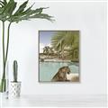 Picture of Gepard in water _GroupedProduct_Rectangle_Portrait_Canvas_Framed_