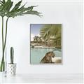 Picture of Gepard in water _GroupedProduct_Rectangle_Portrait_Canvas_Framed_