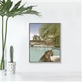 Picture of Gepard in water _GroupedProduct_Rectangle_Portrait_Canvas_Framed_