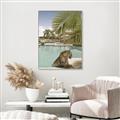 Picture of Gepard in water _GroupedProduct_Rectangle_Portrait_Canvas_Framed_