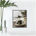 Picture of Panda Sitting on Sofa _GroupedProduct_Rectangle_Portrait_Canvas_Framed_