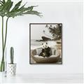 Picture of Panda Sitting on Sofa _GroupedProduct_Rectangle_Portrait_Canvas_Framed_