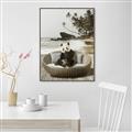Picture of Panda Sitting on Sofa _GroupedProduct_Rectangle_Portrait_Canvas_Framed_