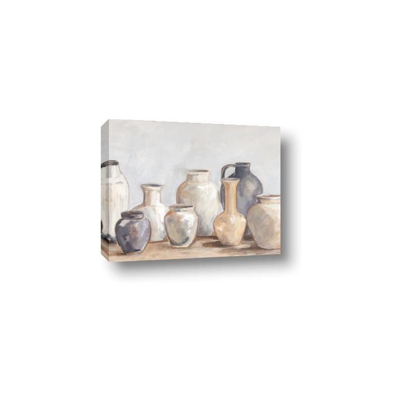 Picture of Vases on wooden table _GroupedProduct_Rectangle_Landscape_Canvas_