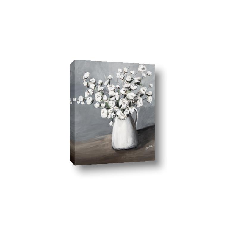 Picture of White flower in vase _GroupedProduct_Rectangle_Portrait_Canvas_