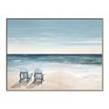 Picture of Two  Adirondack Chairs on the Beach _GroupedProduct_Rectangle_Landscape_Canvas_Framed_