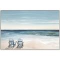 Picture of Two  Adirondack Chairs on the Beach _GroupedProduct_Rectangle_Landscape_Canvas_Framed_