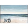 Picture of Two  Adirondack Chairs on the Beach _GroupedProduct_Rectangle_Landscape_Canvas_Framed_