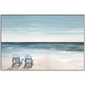 Picture of Two  Adirondack Chairs on the Beach _GroupedProduct_Rectangle_Landscape_Canvas_Framed_