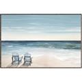 Picture of Two  Adirondack Chairs on the Beach _GroupedProduct_Rectangle_Landscape_Canvas_Framed_