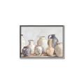 Picture of Vases on wooden table _GroupedProduct_Rectangle_Landscape_Canvas_Framed_