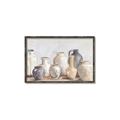 Picture of Vases on wooden table _GroupedProduct_Rectangle_Landscape_Canvas_Framed_