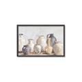 Picture of Vases on wooden table _GroupedProduct_Rectangle_Landscape_Canvas_Framed_